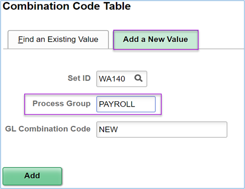 Combination code table