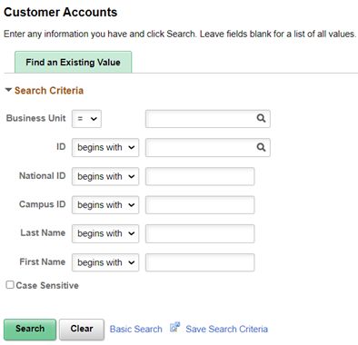 Accessing customer accounts