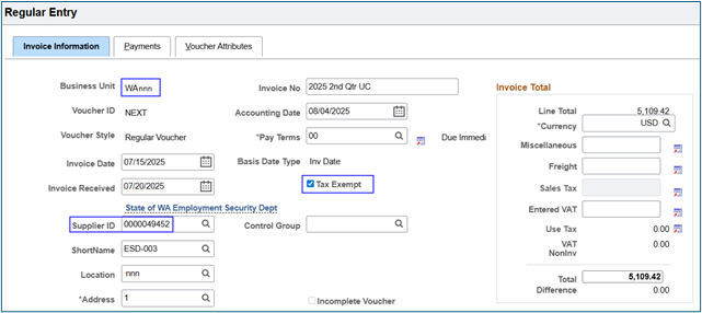 quick invoice information