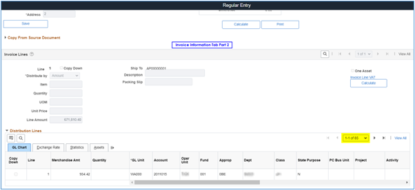 Relieving net pay invoice info